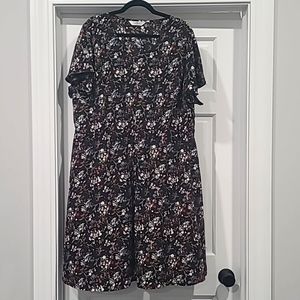 Agnes Orinda 3X Short Sleeve Floral Dress